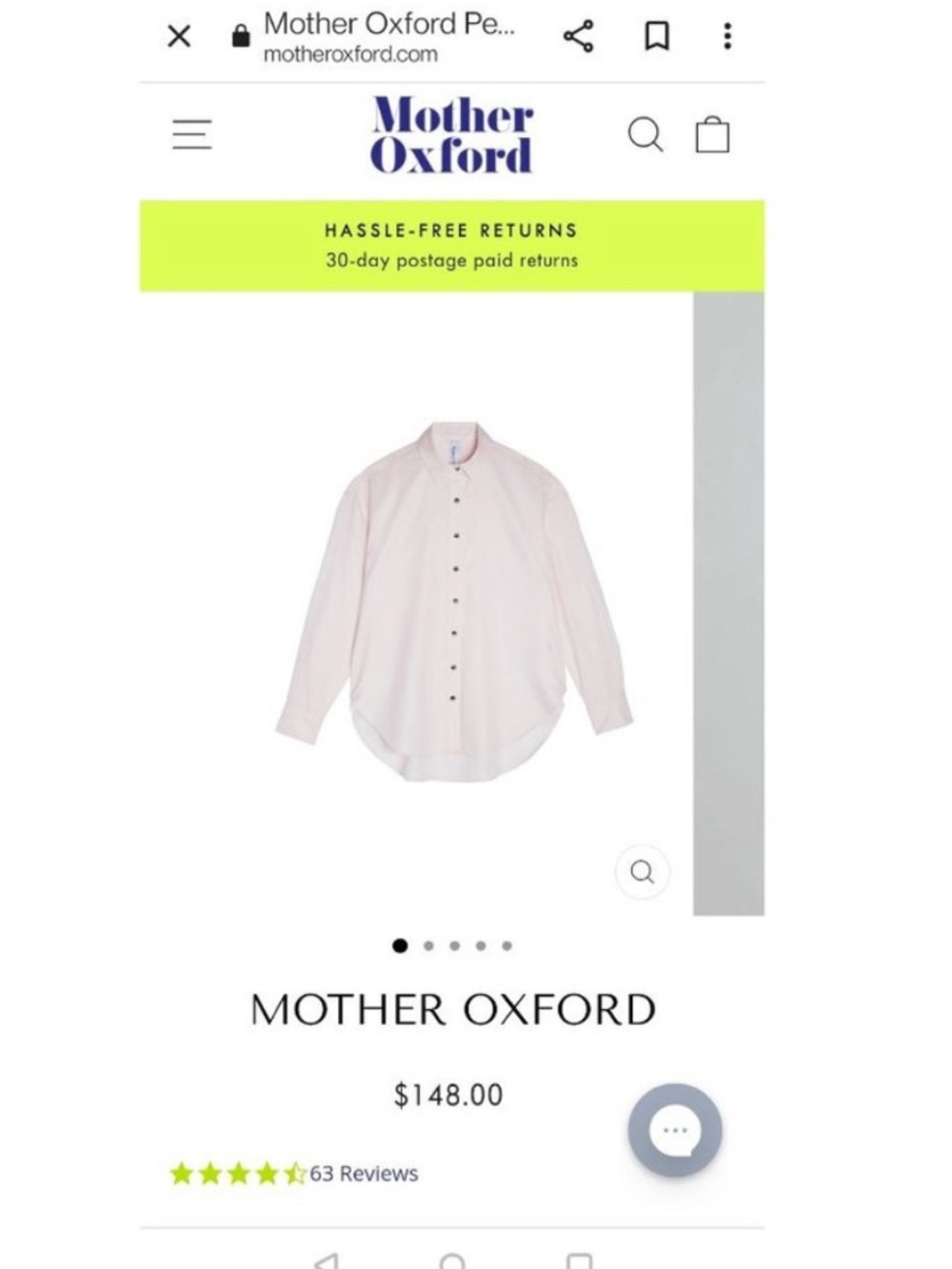 Mother Oxford Shirt Size 3 White Button Down Oversized Cotton Poplin Classic XL - Picture 8 of 16